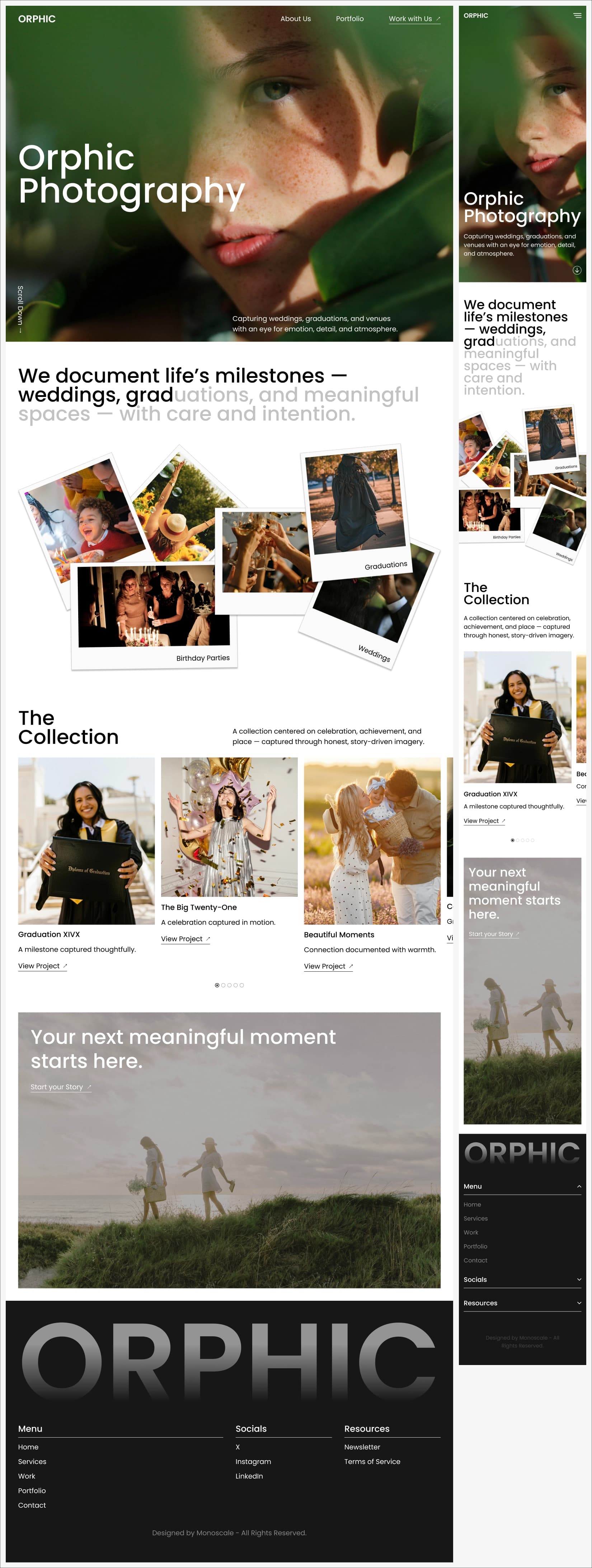 Full Orphic homepage design